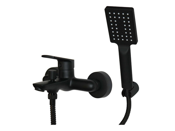 Spring Black Bath Mixer Wall Type