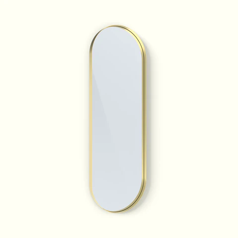 Deep Frame Pill Mirror Matt Brass 1200x600 mmx30mm