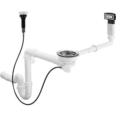 Hansgrohe D16-11 Automatic Waste And Overflow Set For Single Bowl Granite Chrome