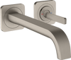 Single Lever Basin Mixer For Concealed Inst Wall-mounted P-Handle Spout 221mm Escutcheo Optic S/S