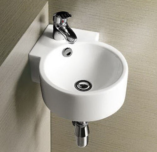 Corner Wall-Hung Basin White Gloss Interior 360x360x125mm