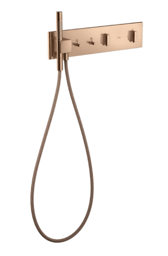 Thermostatic Module 470/110 for Concealed Installation for 2 Functions Polished Red Gold