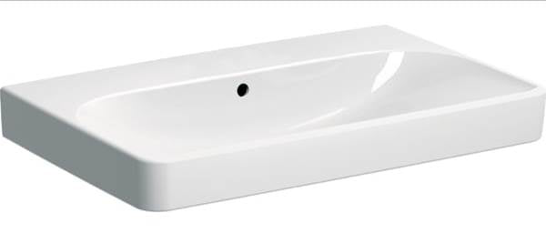 Smyle Square Basin 750x480mm Without Tap Hole With Overflow White