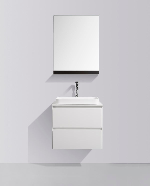 Madrid 600 White Double Drawer Vanity Set