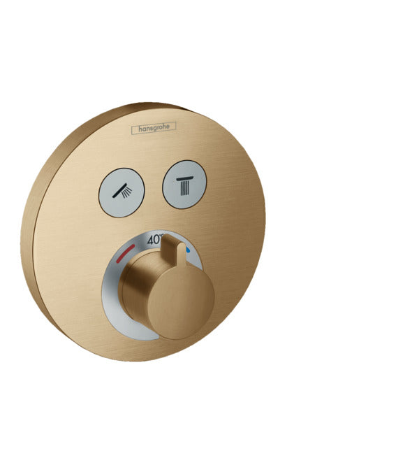Hansgrohe Showerselect S Thermostat For Concealed Installation For 2 Functions Brushed Bronze