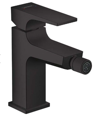 Hansgrohe Metropol Single Lever Bidet Mixer With Lever Handle And Push-Open Waste Set Matt Black