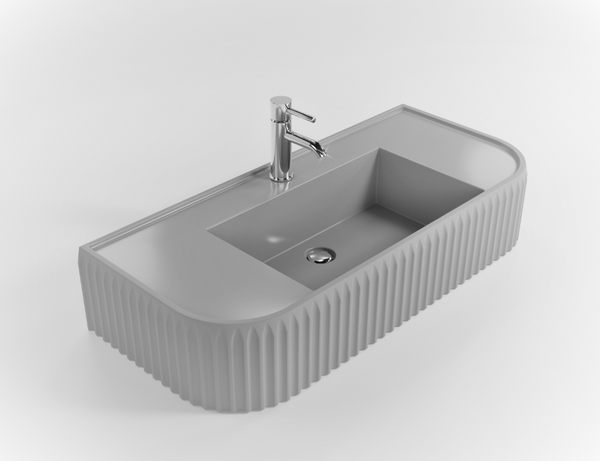 Greco Countertop Basin Matt Concrete Grey 900x400x175mm