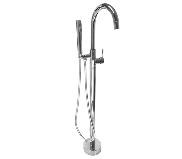 Moon Round Chrome Freestanding Bath Mixer with H/S