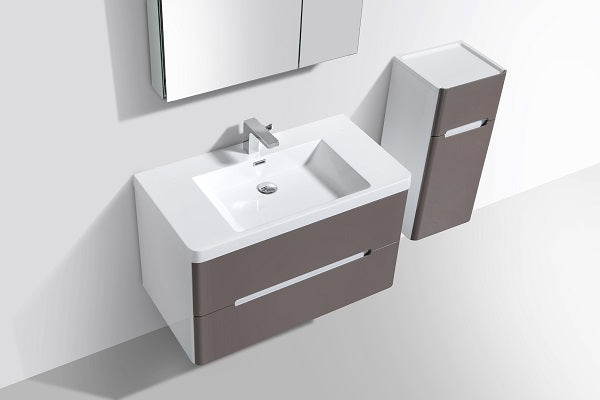 Venice 600 Gloss Grey Double Draw Vanity Set
