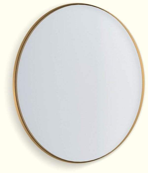 Deep Frame Circular Mirror 1.5m Diam - 30mm Frame - Matte Brass -