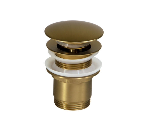 Basin Clicker Waste Unslotted 32mm Brushed Brass