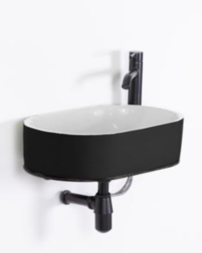 Turino Basin - Black & White 490x355x130mm