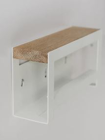 White Hand Towel Rail With Powder Coated 3Cr Mild Steel And Solid Ash Shelf 240X130X75mm