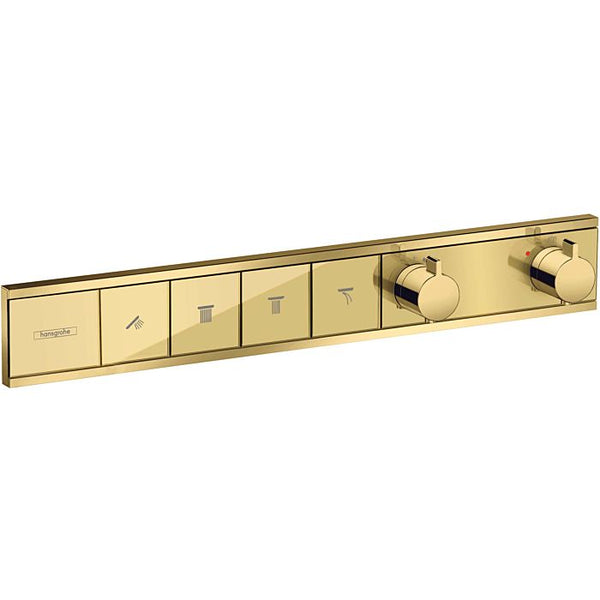 Hansgrohe Rainselect Thermostat For Concealed Installation For 4 Functions Polished Gold Optic