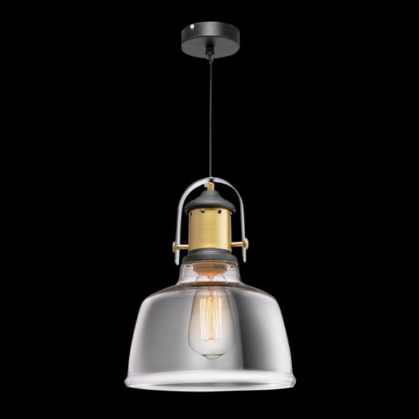 1xE27 Nautical A/Brass & Clear Glass Pendant