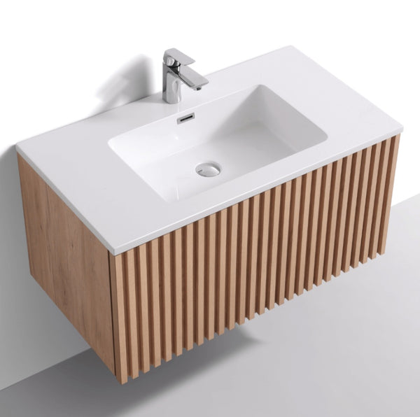 Novara 900 Cabinet & Basin-Ella Oak 900x490x460mm