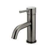 Short Round Curved Basin Mixer PVD Gun Metal