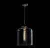 1xE27 BELL JAR Glass Pendant Chrome/Clear