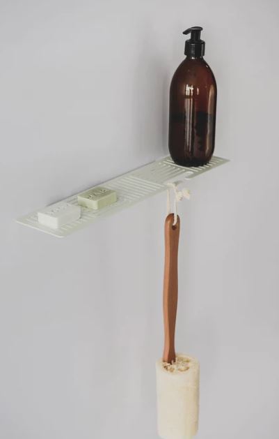 White Shower Shelf Large Made From Powder Coated Treated 3Cr Mild Steel395mm35mm (H) 95mm (W)