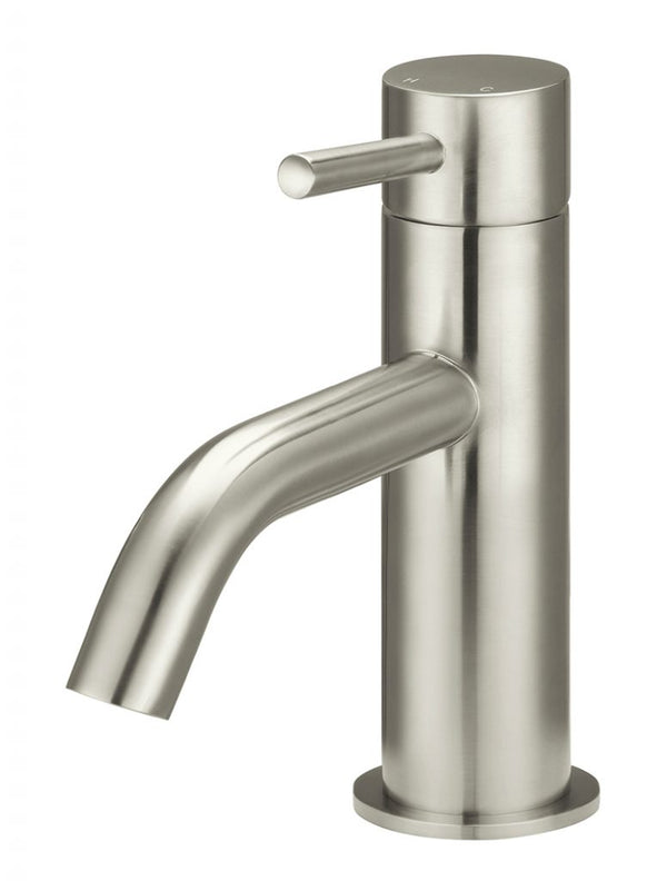 Petite Basin Mixer Short Basin Tap Brushed Nickel