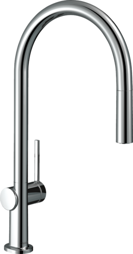 Hansgrohe Talis M54 Single Lever Kitchen Mixer 210, Pull-Out Spout, 1Jet Chrome