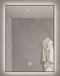 Led Sophia Black Framed Square Mirror 600X900 Vertical