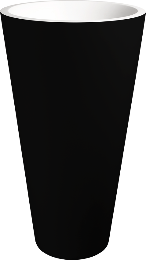 Annelie 910 Pillar Basin NTH Matte Black 500x500x910