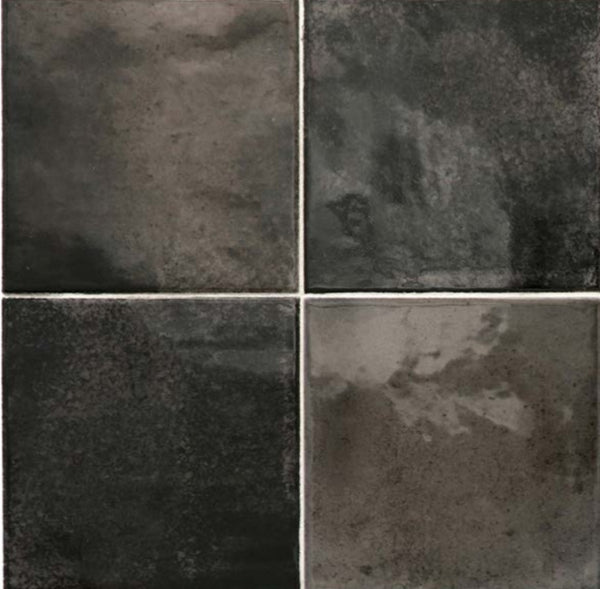 Hanoi Cuadrado Black Ash 100X100X9mm Ceramic Gloss Tiles (0.50Sqm/Box)
