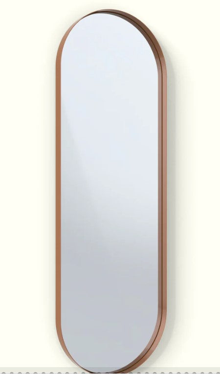 Deep Frame Pill Mirror - 600 mmx1200mm - 30mm - Copper - LED Backlit