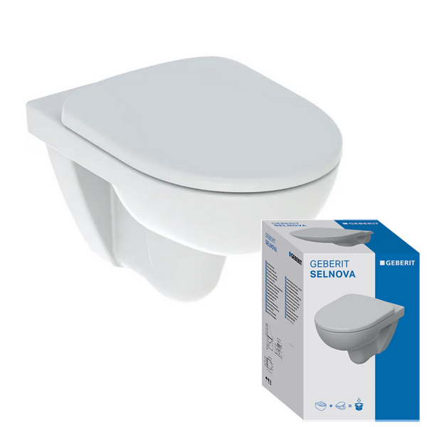 Selnova Wall Hung WC Pan With Seat & Cover