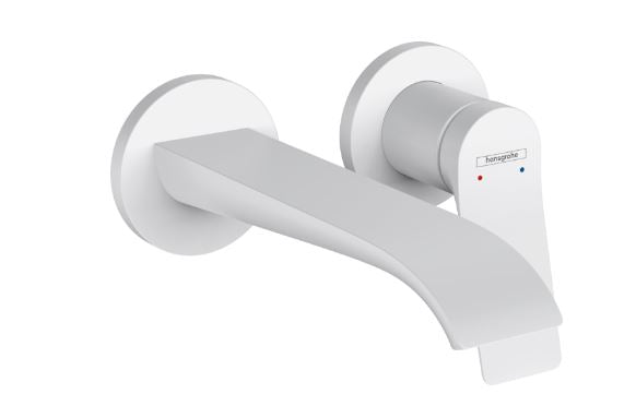 Vivenis Single Lever Basin Mixer Wall Mounted Spout White