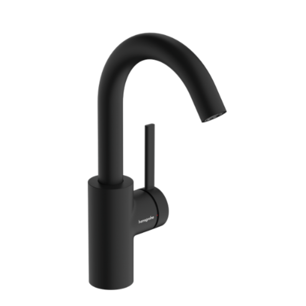 Zesis S Single lever basin mixer 210 CoolStart with swivel spout without waste set Matt Black