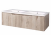 Bijiou Nautique Bathroom Cabinet & Basin 1200x350x455 mm Oak Fluted