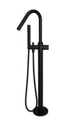 Round Pinless Freestanding Bath Mixer with Hand Shower Black