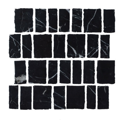 Salt Rock Marquina Bars Mosaic Marble 286x290mm (11 Shts/sqm)