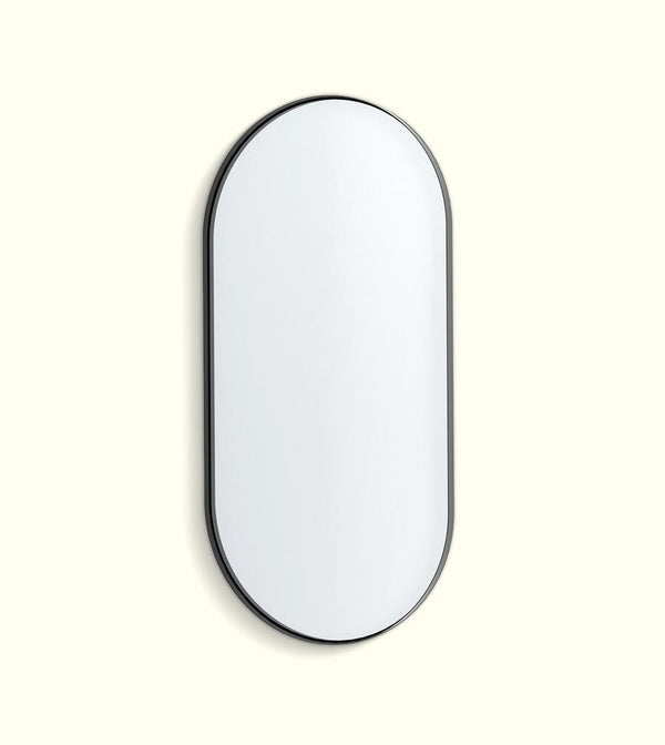 Matte Black Pill Mirror LED Backlit