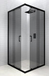 Lave Madine Corner Entry Shower 985x985x1950mm (5mm) - Black Frame Smoke Glass