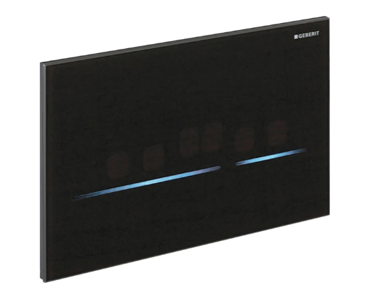 WC Flush Control with Electronic Flush Actuation, for Sigma Cistern Black Reflective Glass