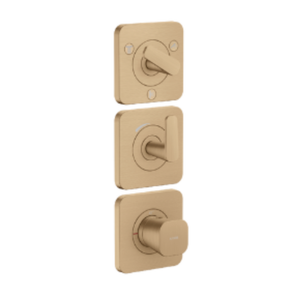 Citterio C Thermostatic module 380x120 for concealed installation with escutcheons for 3 functions