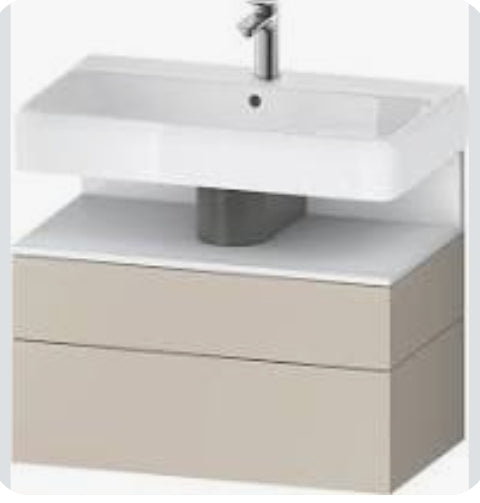 Vanity Unit Wall Mounted 790x590mm marbled oak Matt
