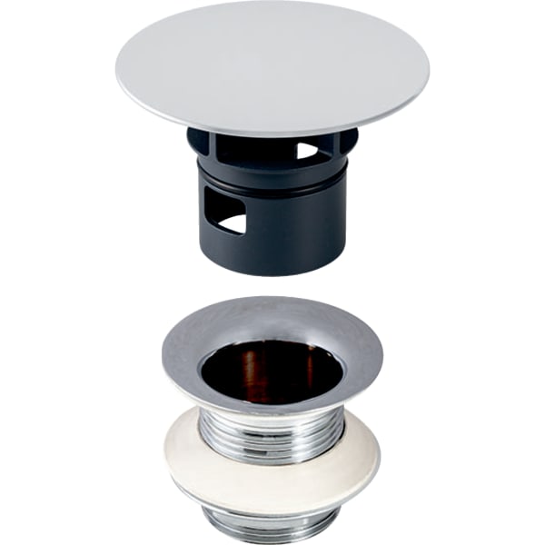 Geberit waste outlet with free outlet and valve cover: bright chrome-plated, L=5cm
