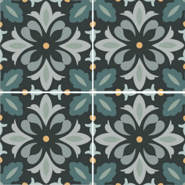 H15 Daisy Night 150x150x8.8mm Porcelain Matt Tiles (0.495sqm/box)