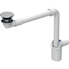 Washbasin drain, space-saving model, with free outlet and valve cover: d=32mm, bright chrom
