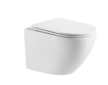 Gio Alvito White Rimless Wall Hung Pan With Soft-Close Seat