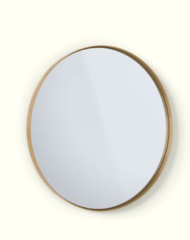 Deep Frame Circular Mirror 80cm Matte Brass