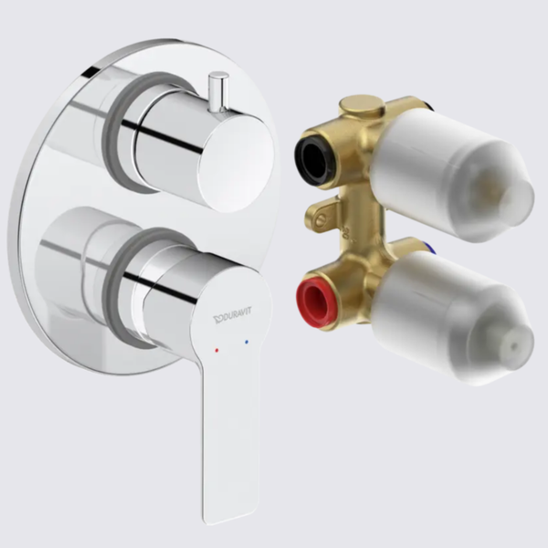 D-Code Single lever Diverter mixer concealed set Chrome