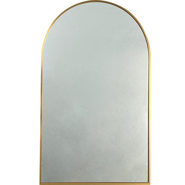 Panama Arched Aluminium Framed Mirror 500x800mm Brushed Gold