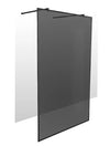 Shower Screen Ossa Black 1200x2000 With Ext Arm 8mm Smoked Glass