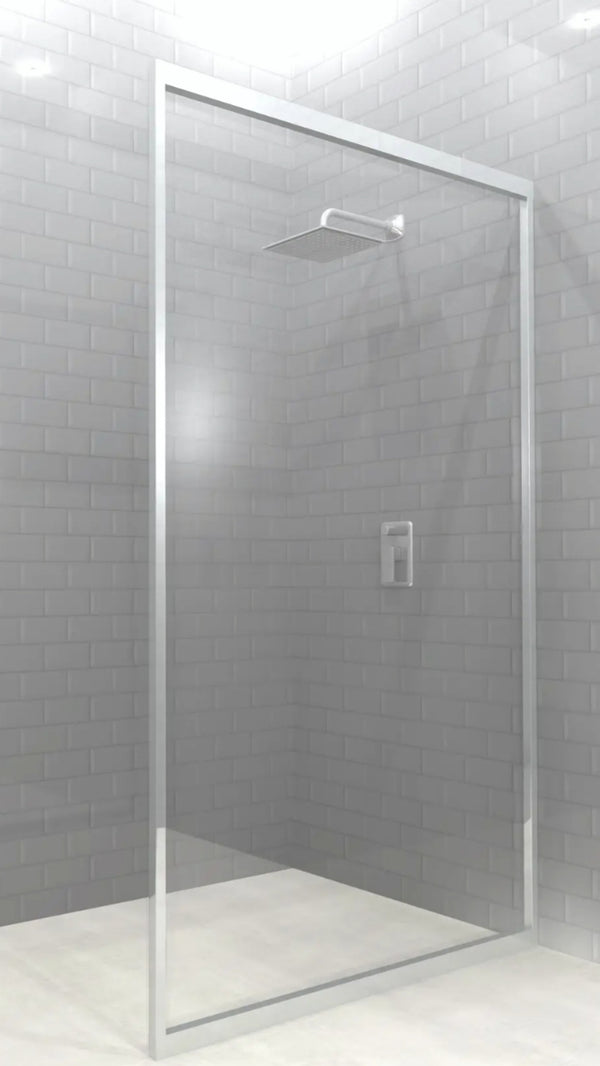 Lave Annecy Universal Return Panel Full Framed 900x2000mm (5mm) - Chrome Frame Clear Glass