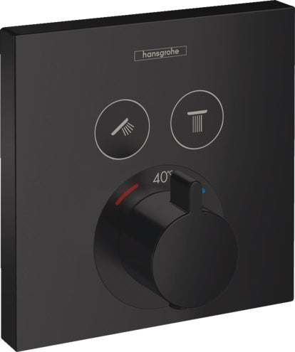 Hansgrohe Showerselect Thermostat For Concealed Installation For 2 Functions Matt Black
